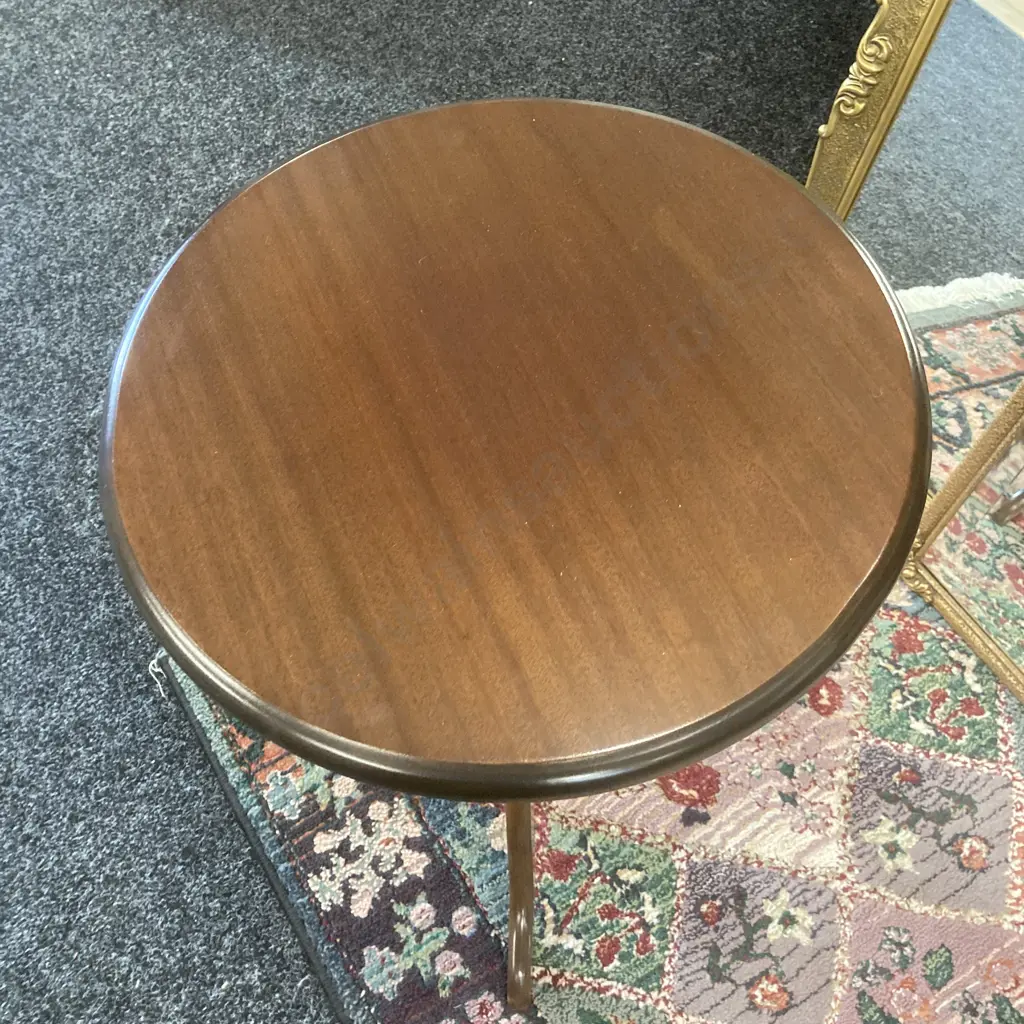 Mahogany Wine Table With Tri-Feet. 57 x 38cm Image 1++
