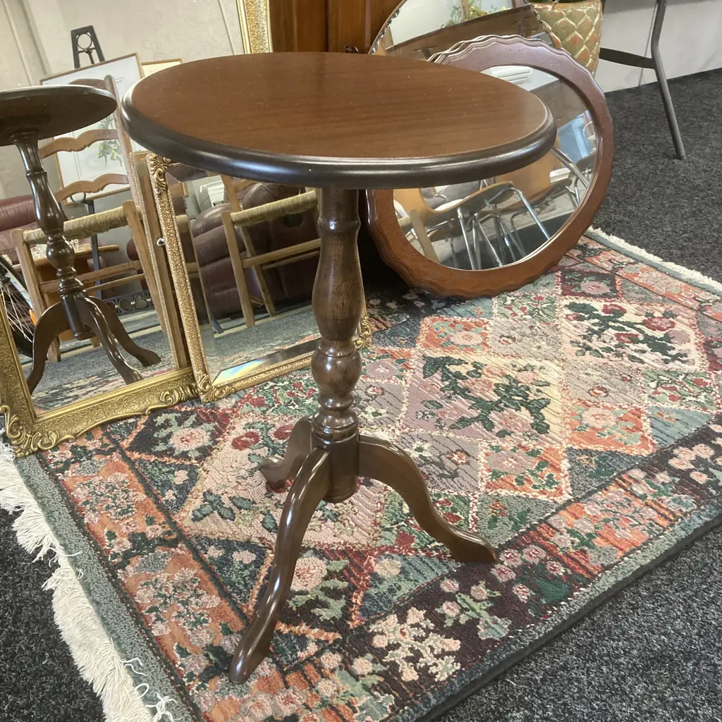 Mahogany Wine Table With Tri-Feet. 57 x 38cm Image 1++