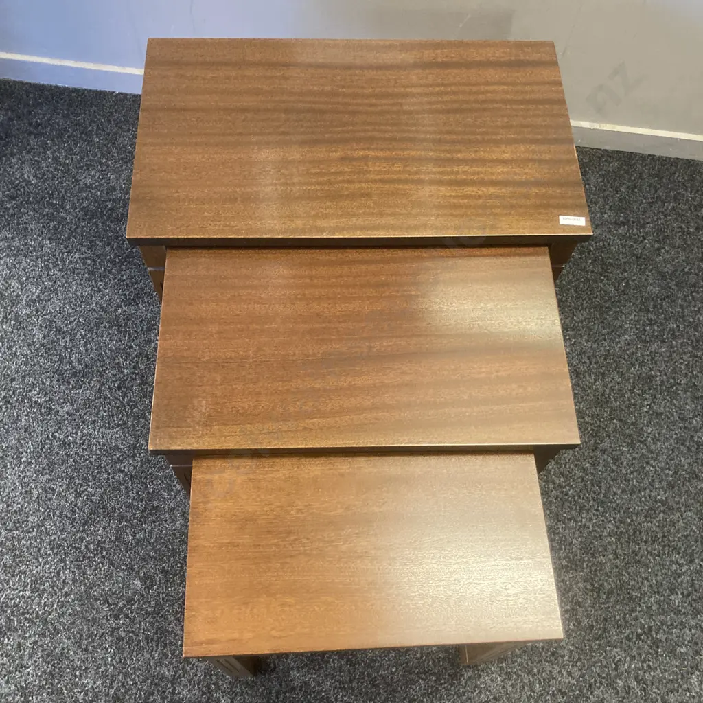 Nest of Three Mahogany Tables Image 1++