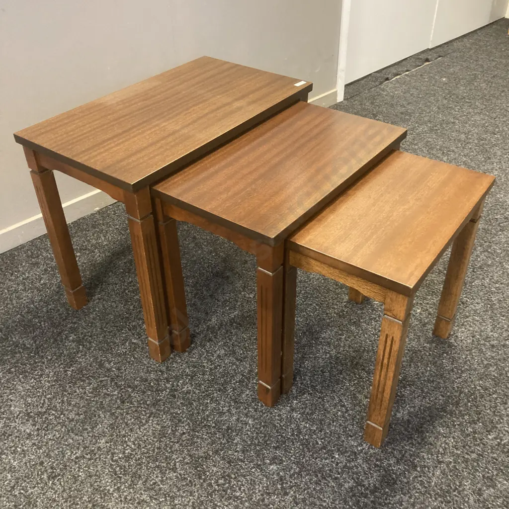 Nest of Three Mahogany Tables Image 1++