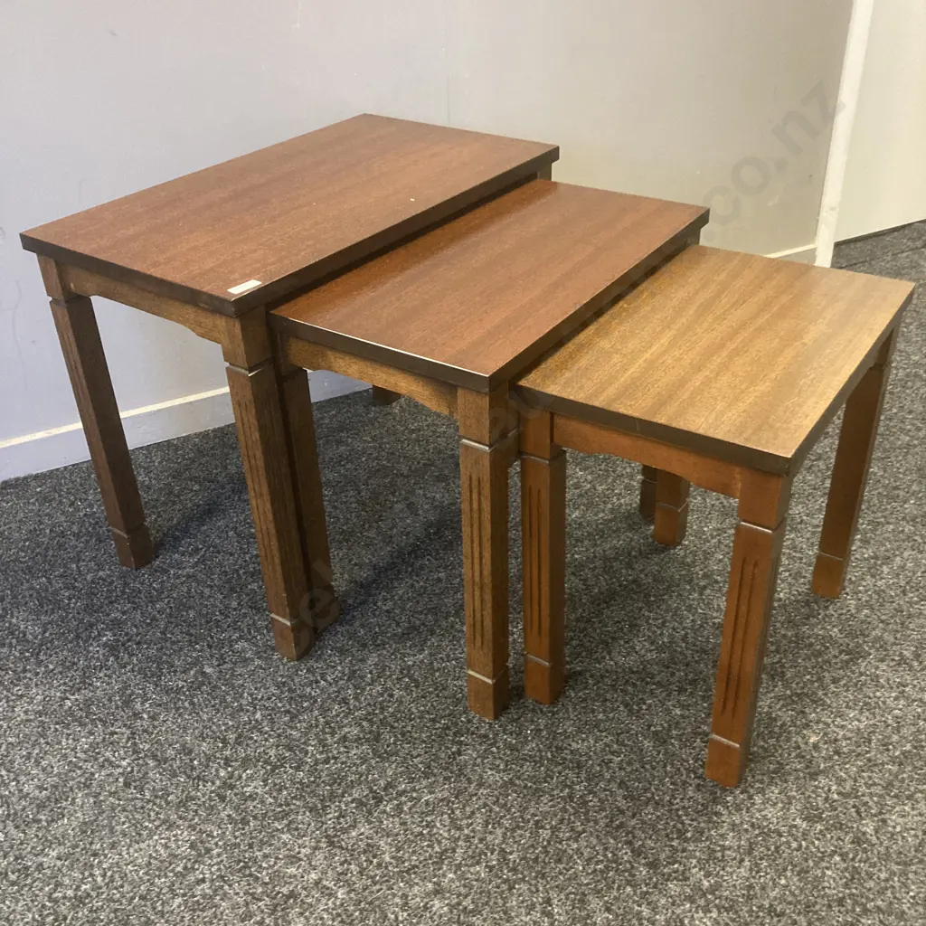 Nest of Three Mahogany Tables Image 1++