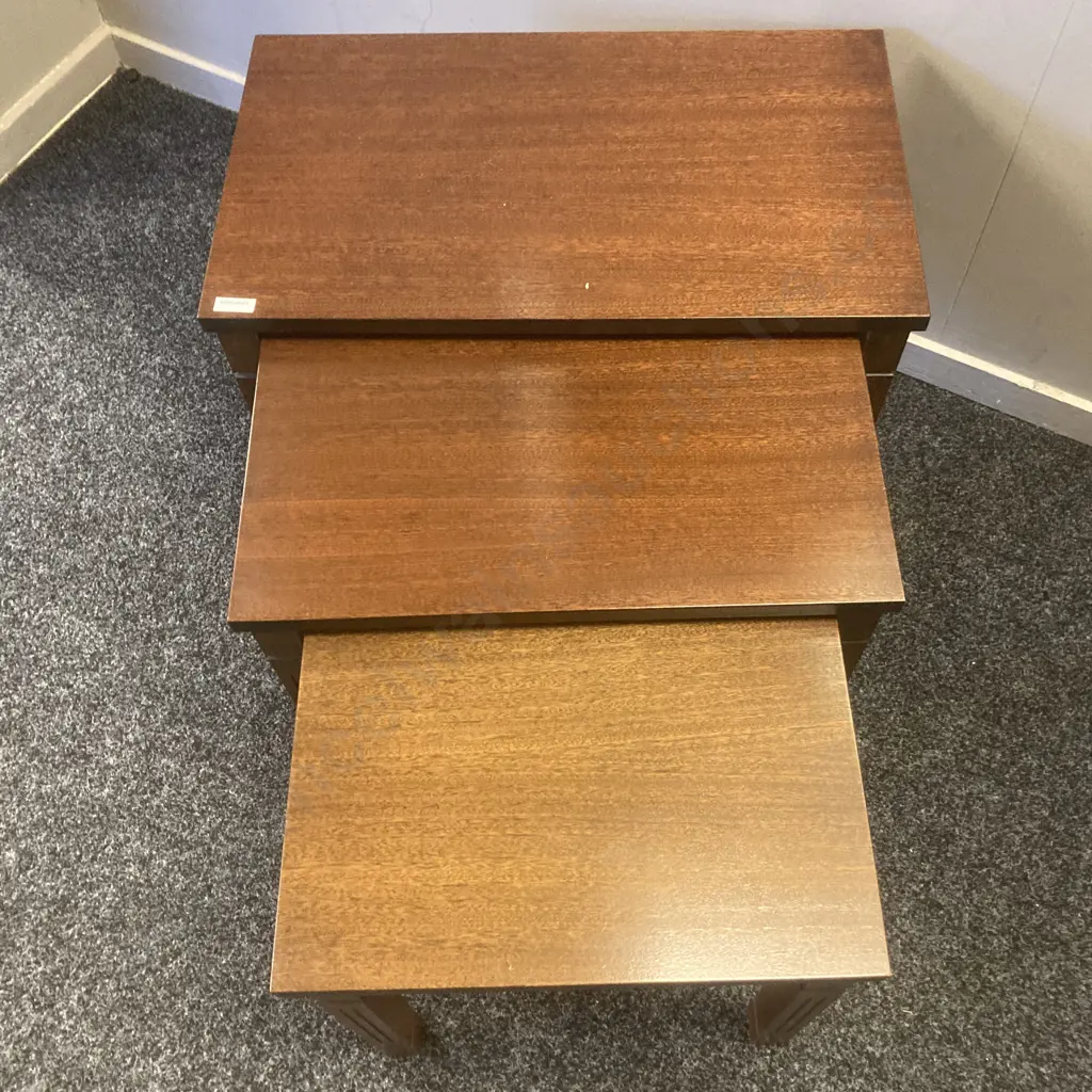 Nest of Three Mahogany Tables Image 1++