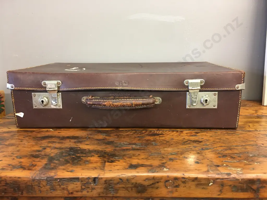 Vintage Suitcase With Leather Handle H17,W61,D35cm. Image 1++