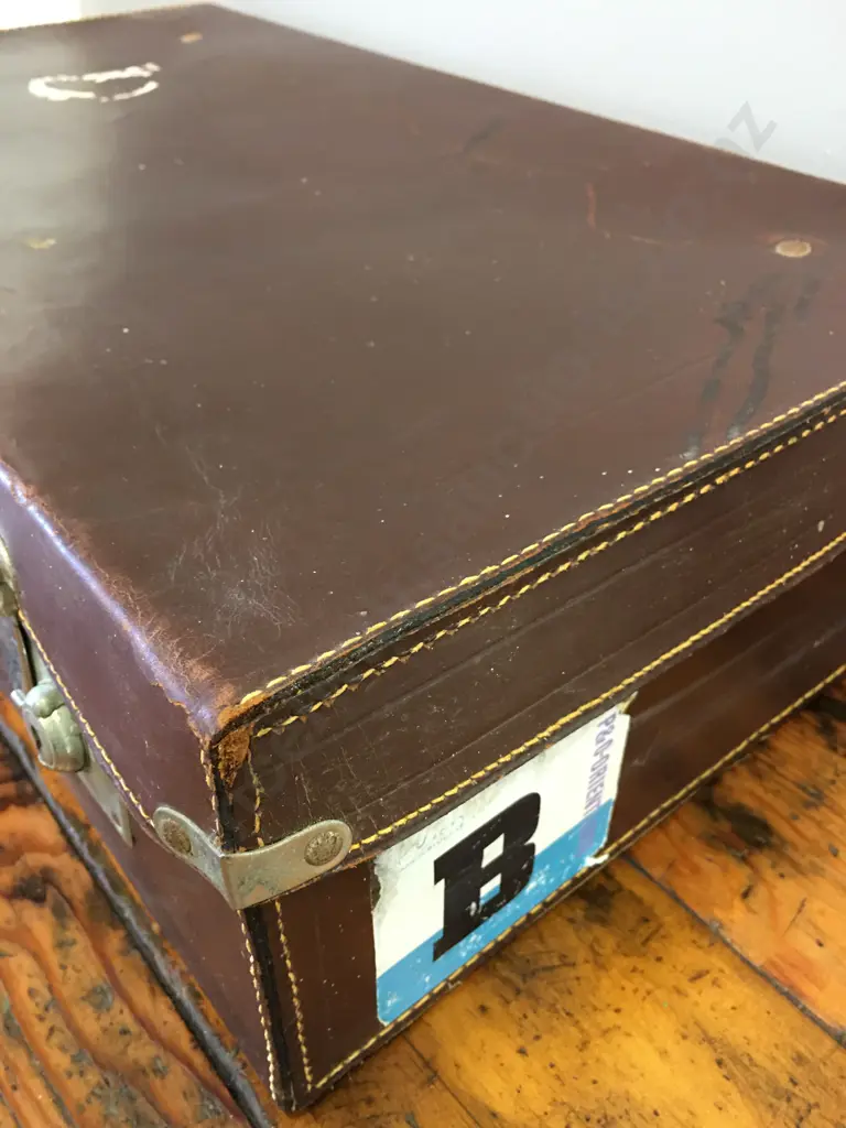 Vintage Suitcase With Leather Handle H17,W61,D35cm. Image 1++