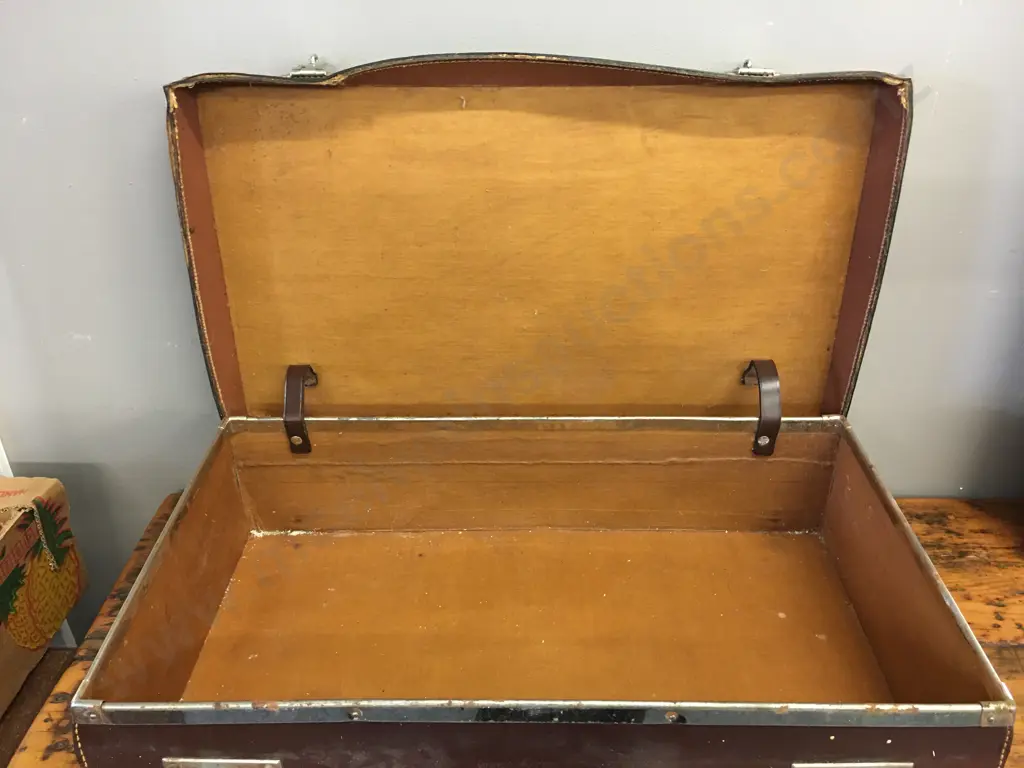 Vintage Suitcase With Leather Handle H17,W61,D35cm. Image 1++