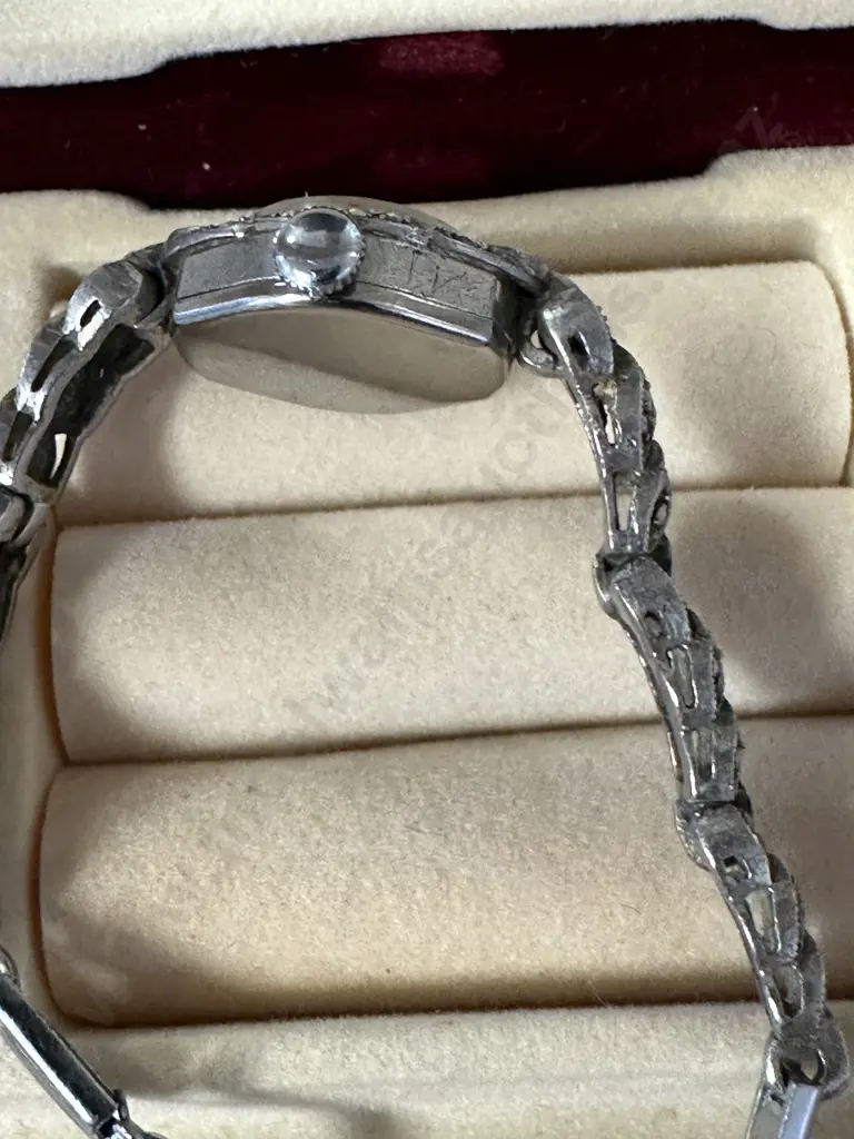 Vintage Art Deco Marcasite Progress  Watch 17 Jewels Image 1++