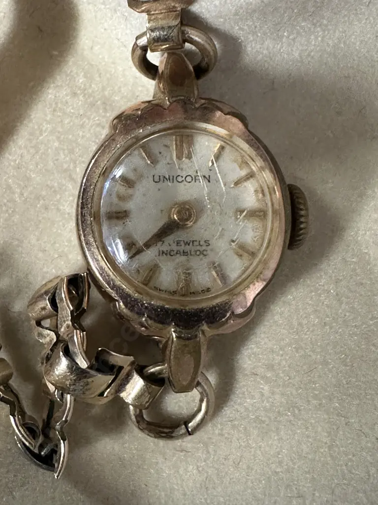 Vintage Ladies Unicorn Watch Stamped 17 Jewels  Image 1++