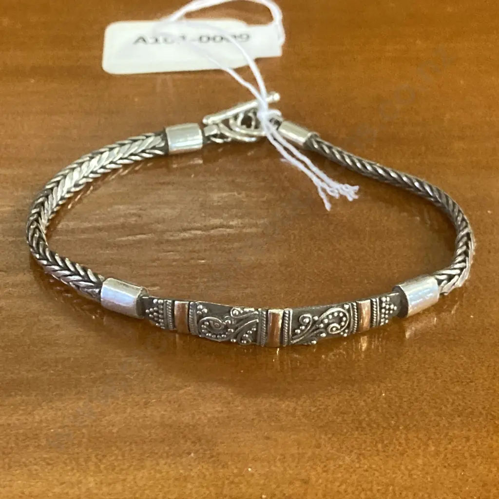 Vintage Bracelet Stamped 18K & 925 Image 1++