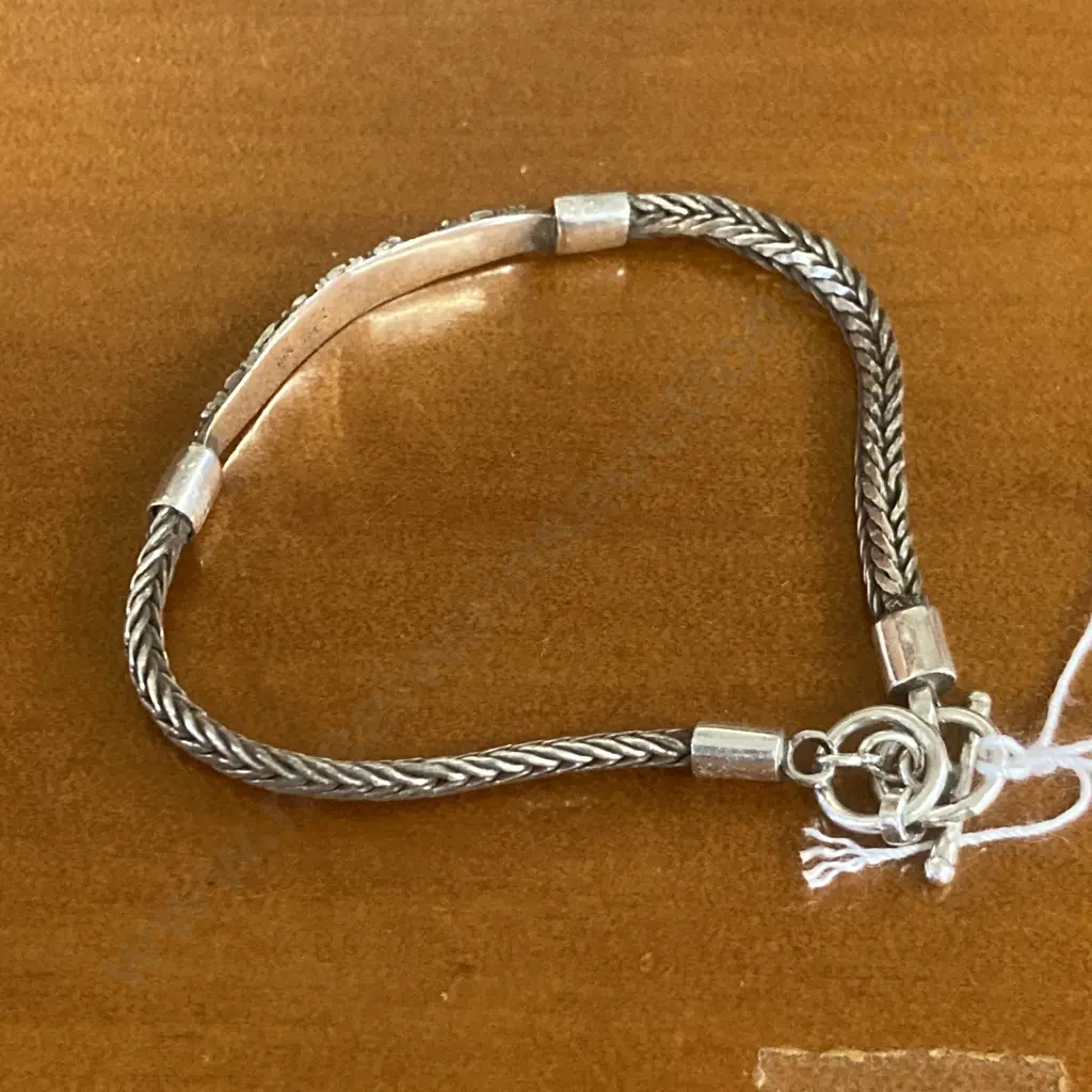 Vintage Bracelet Stamped 18K & 925 Image 1++