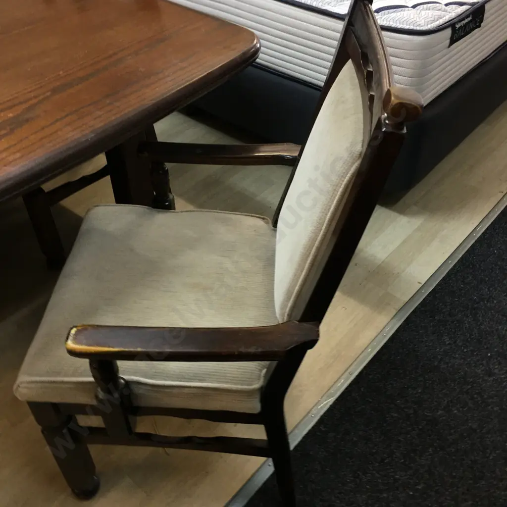 Vintage Oak Extension Dining Table With 6 Chairs Including 2 Carvers Image 1++