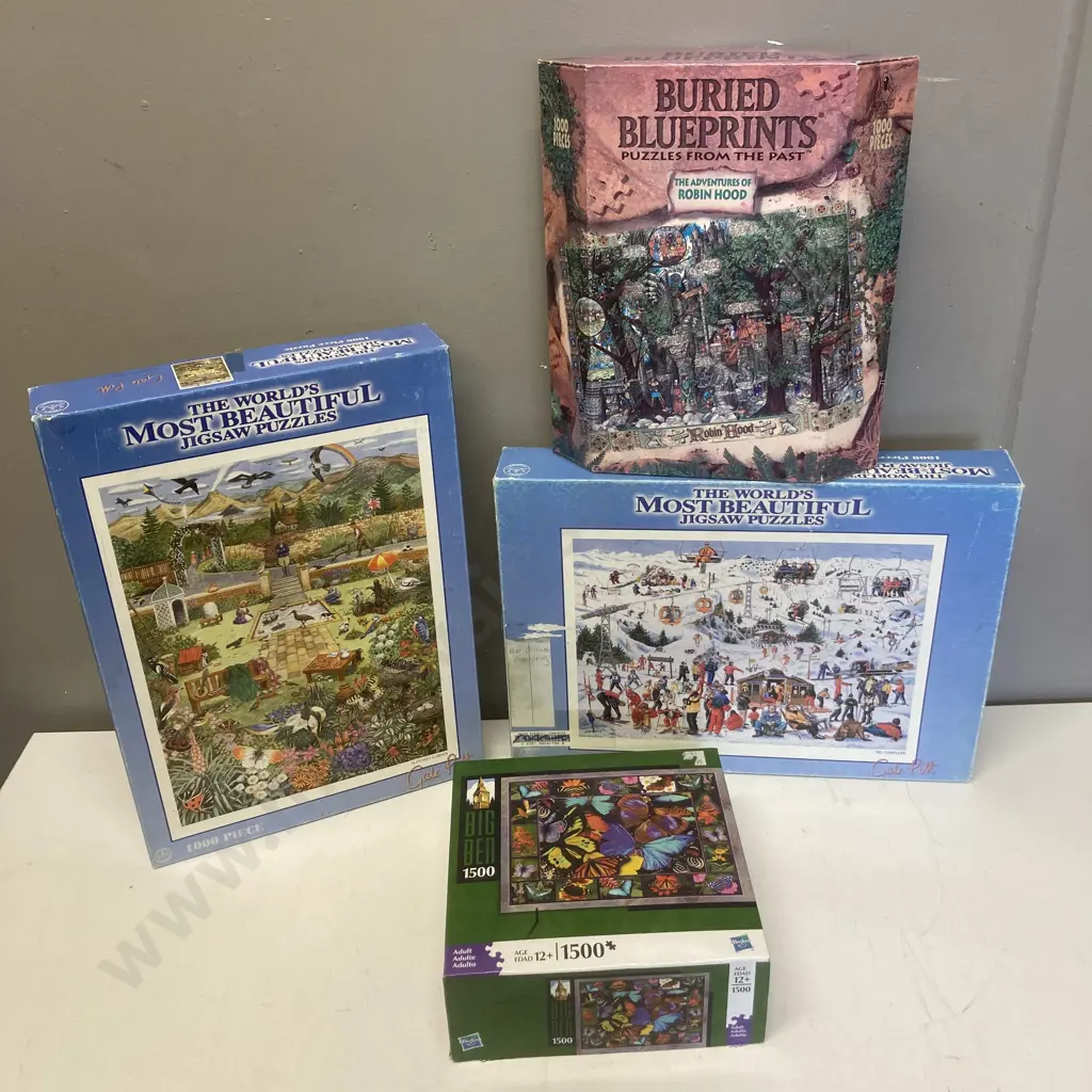 Jigsaws x 4 - Big ben 1500, Buried BluePrints, Worlds Most Beautiful Jigsaws Image 1++