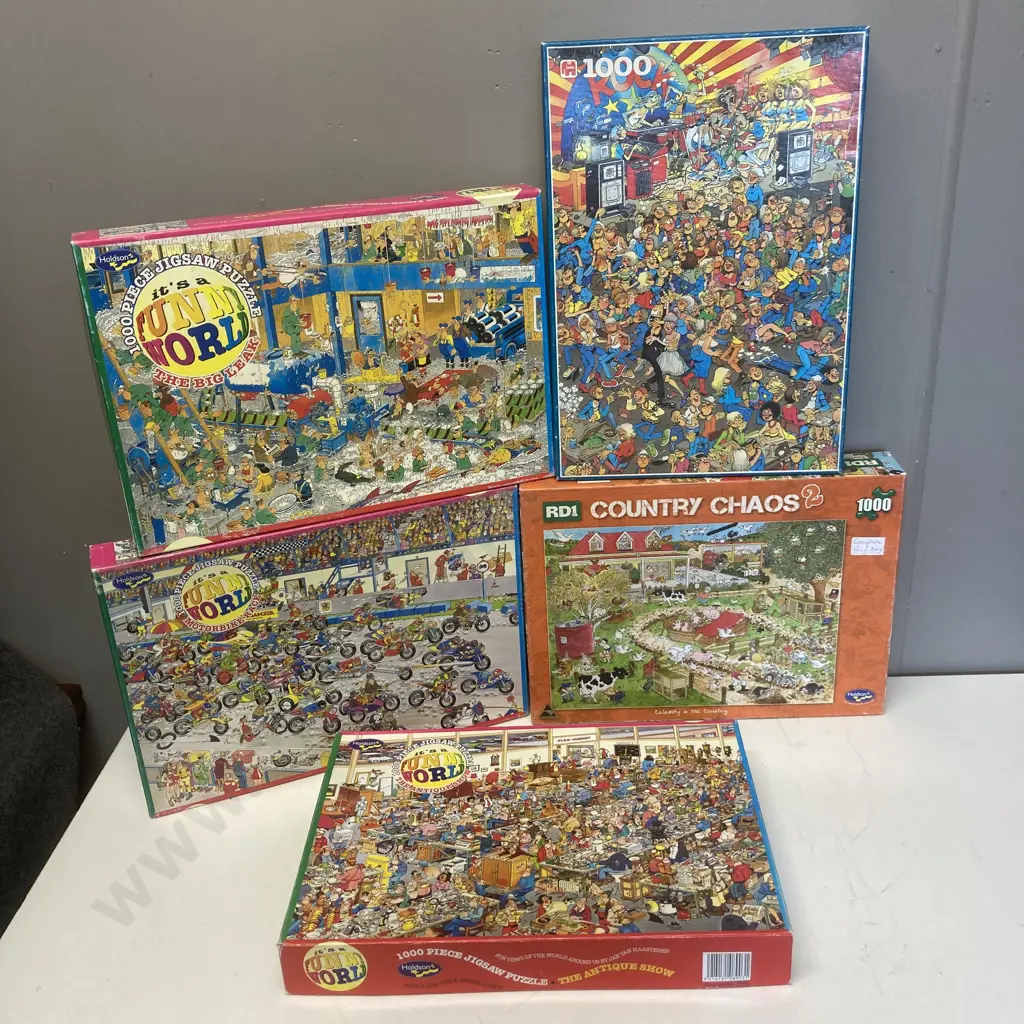 Jigsaws x 5 - Van Haasteren, Its A Funny World, RD1 Country Chaos Image 1++