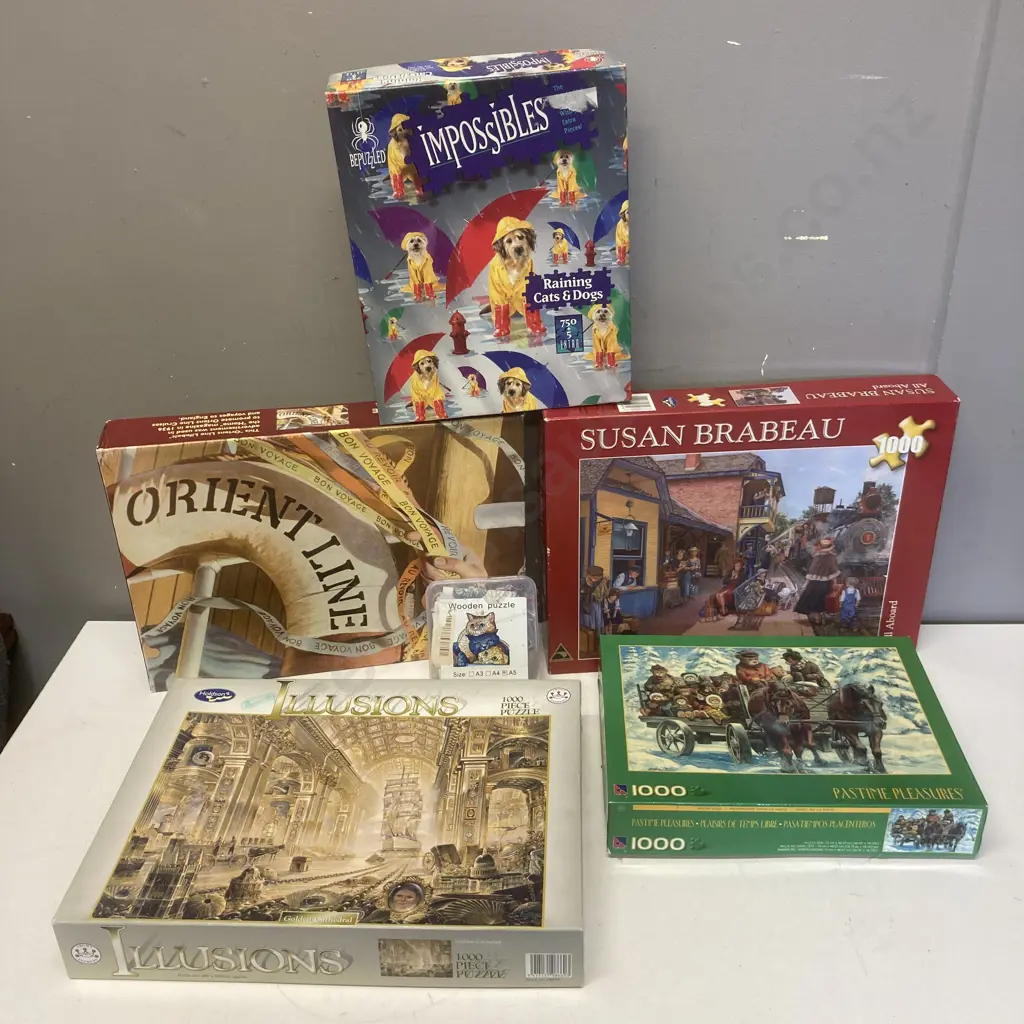 Jigsaws x 6 - Illusions, Impossibles, Wooden Cat Puzzle Etc Image 1++