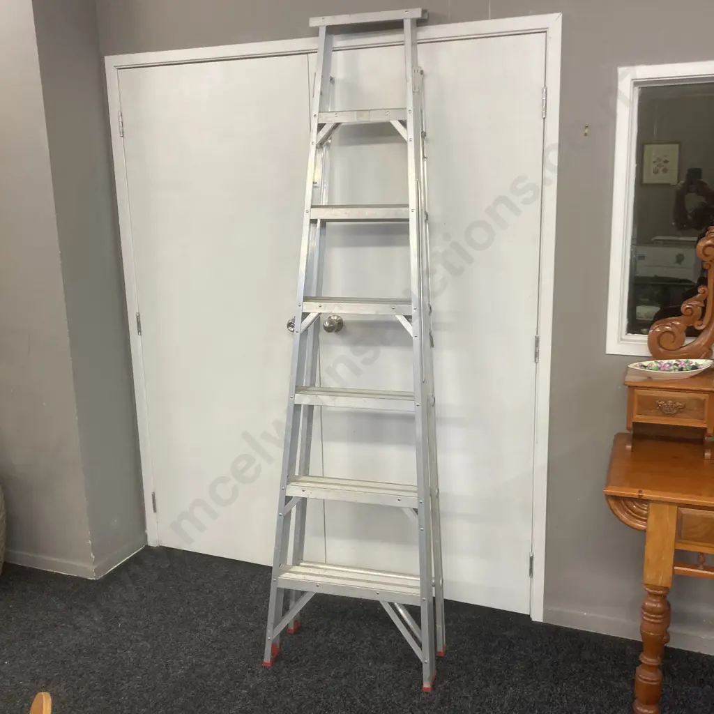 Aluminium Extension Step Ladder. 207cm Image 1++