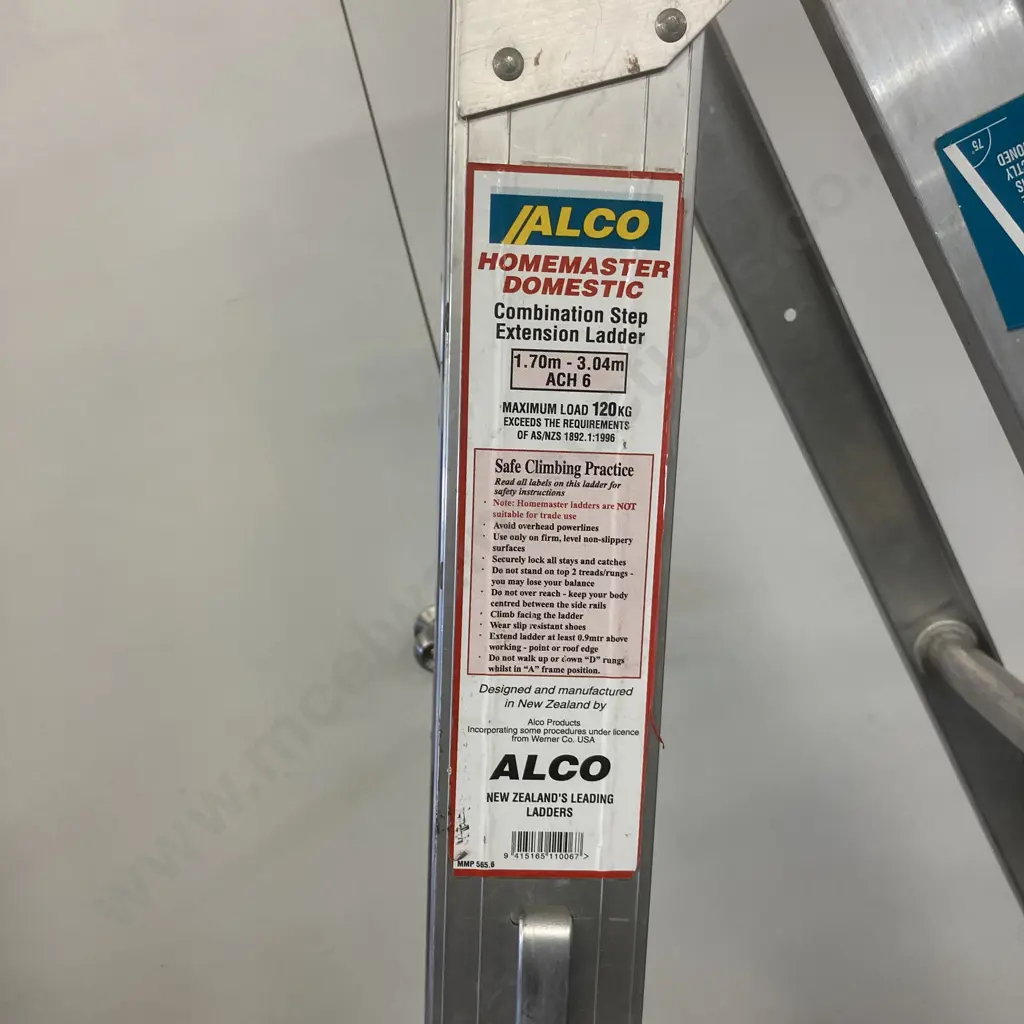Alco Homemaster Domestic Combination Step Extension Ladder 1.70 - 3.04m 120Kg Image 1++