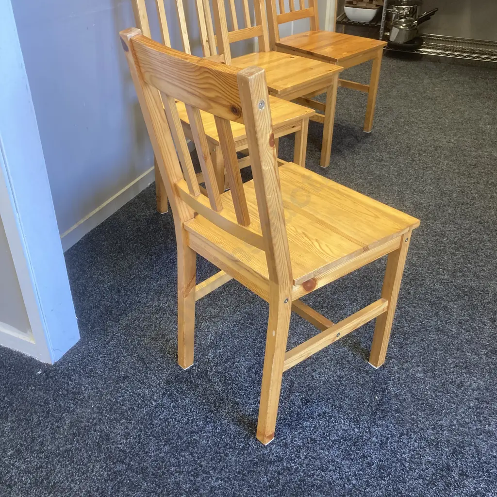 Set of Four Lite Weight Wooden Dining Chairs Image 1++