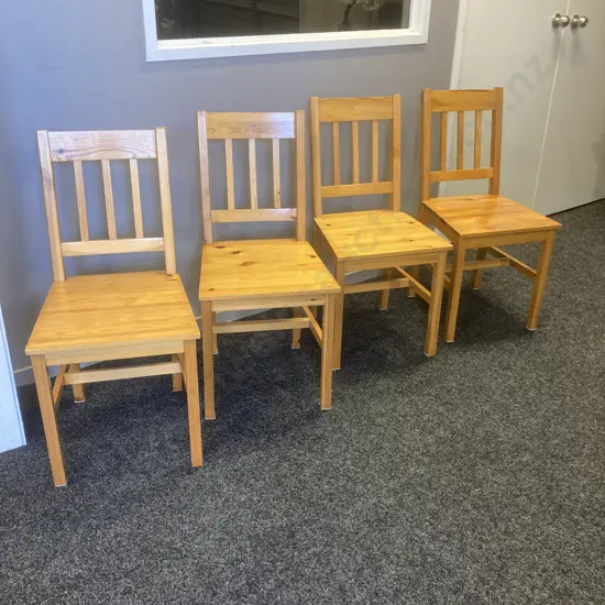 Set of Four Lite Weight Wooden Dining Chairs