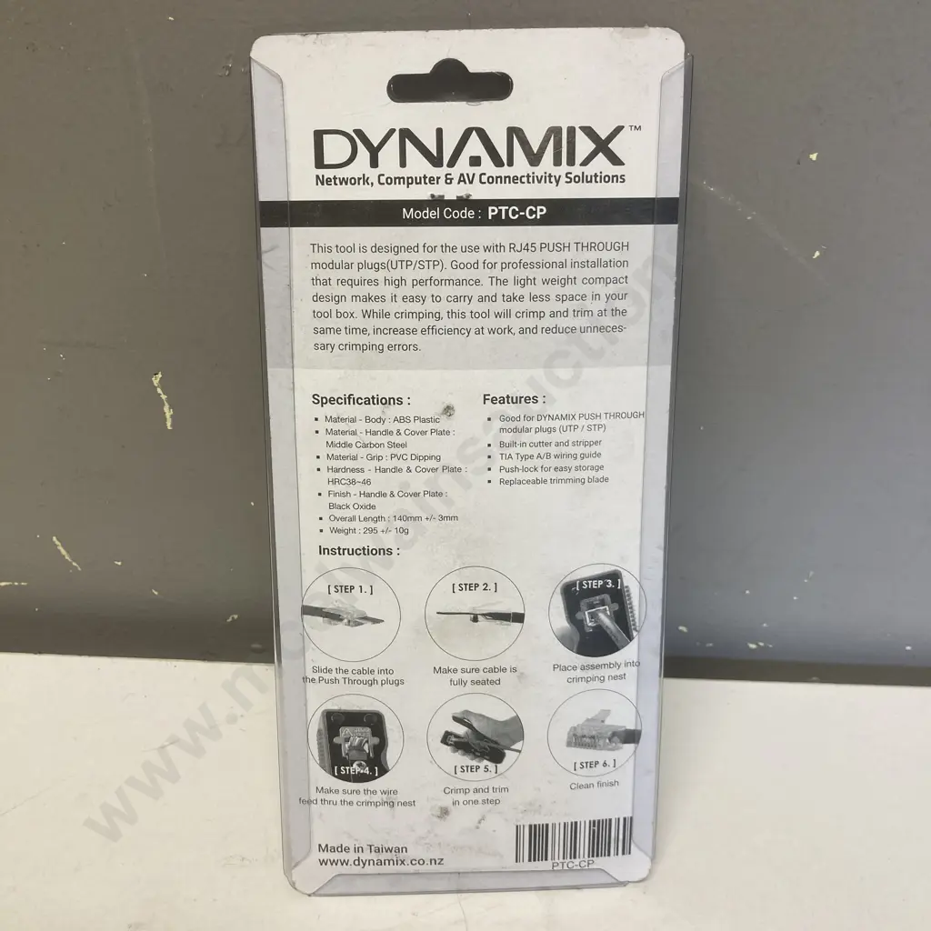 DYNAMIX Compact Push Through Crimper with Built-in Stripping & Cutting Blade, Model PTC-CP Image 1++