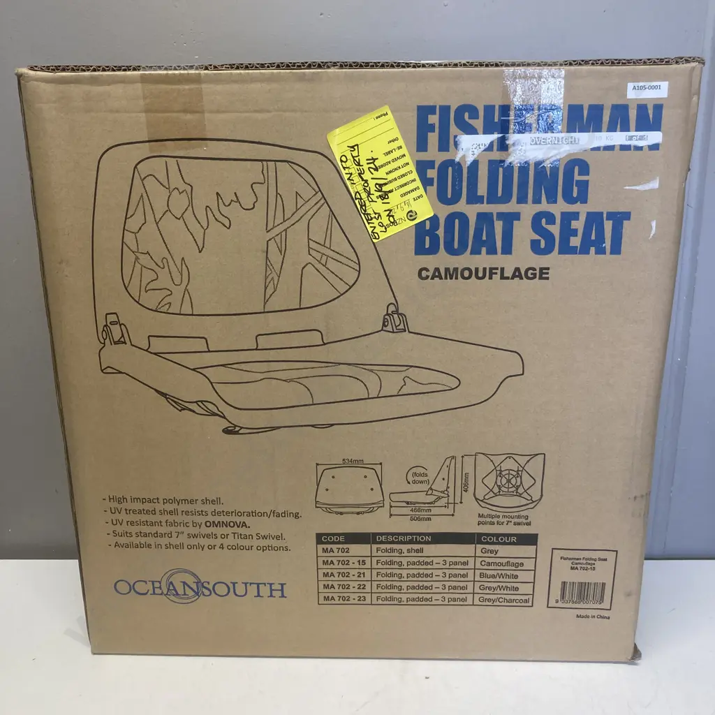 OceanSouth Fisherman Folding Seat Camouflage MA 702-15 Folding, padded - 3 Panel Image 1++
