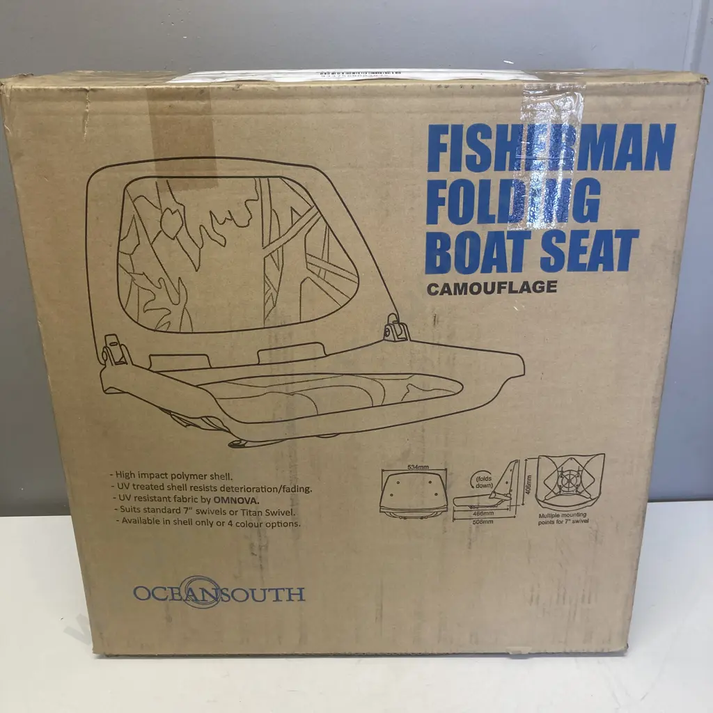 OceanSouth Fisherman Folding Seat Camouflage MA 702-15 Folding, padded - 3 Panel Image 1++