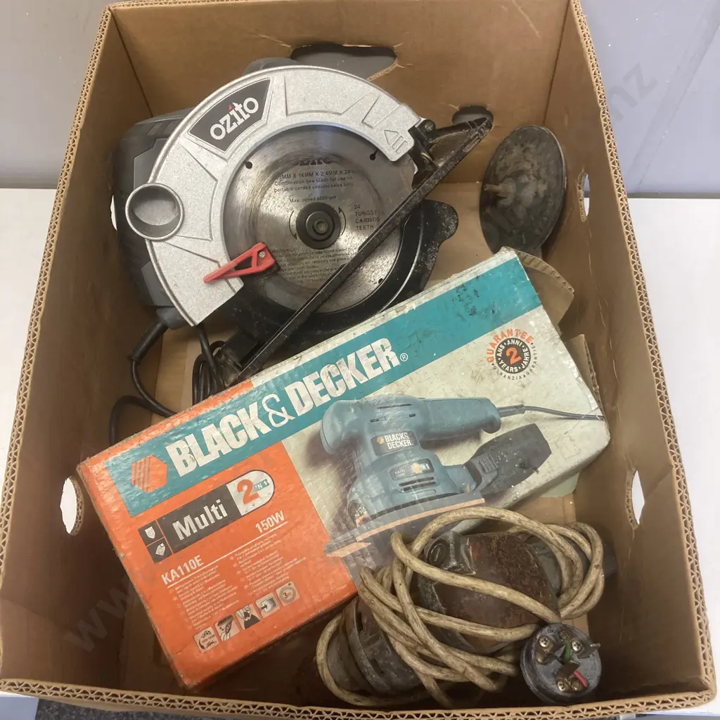 Black & Decker Multi Sander, Ozito Circular Saw & Wolf Electric Drill Image 1++