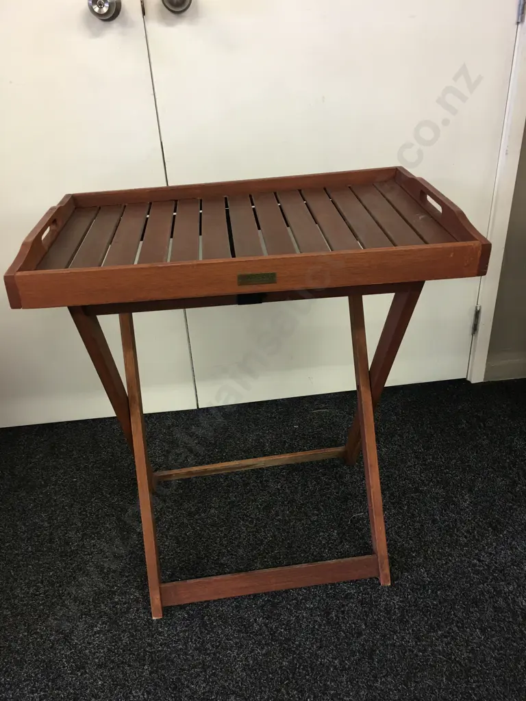 Indoors Out Brand Teak Butlers Tray & Folding Stand Image 1++