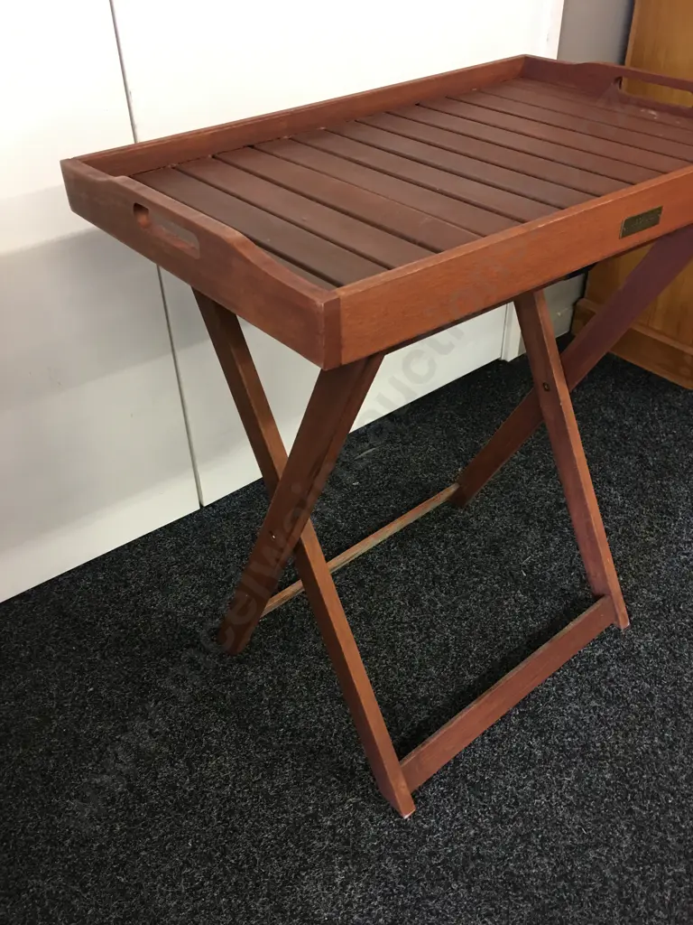 Indoors Out Brand Teak Butlers Tray & Folding Stand Image 1++