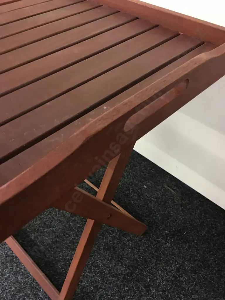 Indoors Out Brand Teak Butlers Tray & Folding Stand Image 1++