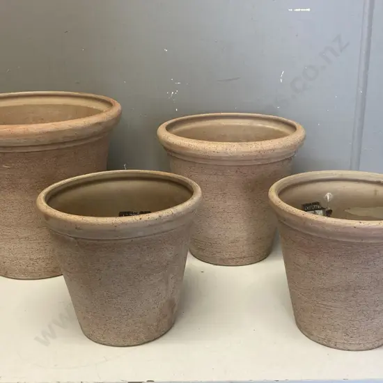 Set of Four DEROMA Etrusca Plant Pots - 20, 25 & 29cm
