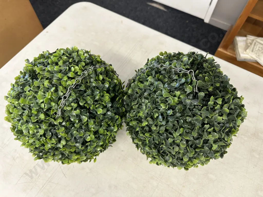 Pair Of Decorative Buxus Balls Image 1++