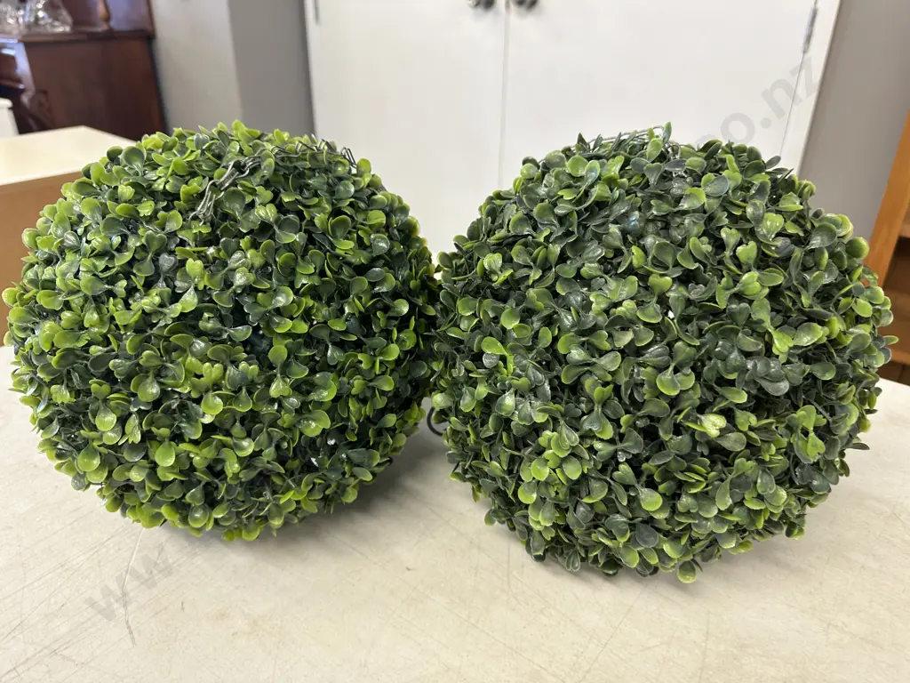 Pair Of Decorative Buxus Balls Image 1++