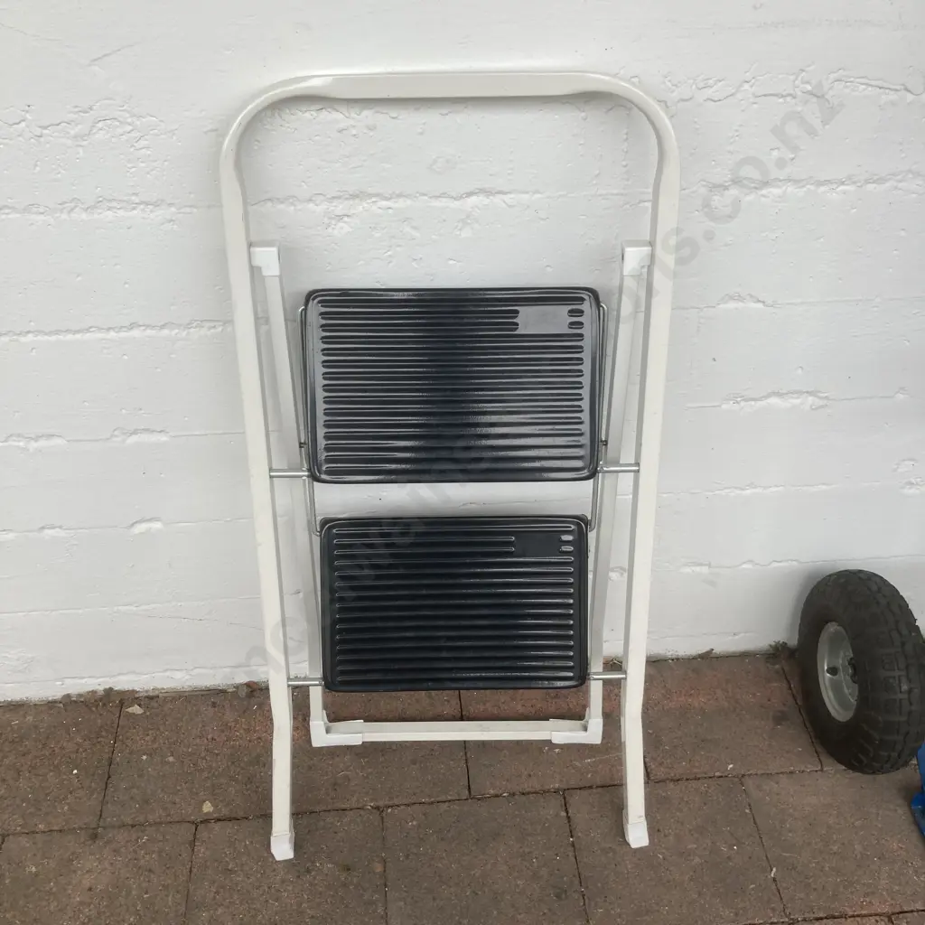 Black & White Folding Stepladder - 2 Step Image 1++