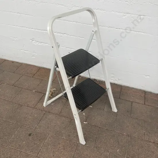 Black & White Folding Stepladder - 2 Step
