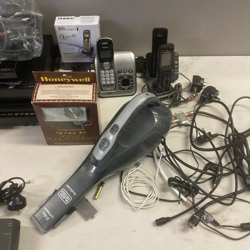Box Lot Electronics, Phones, Etc ( Vacuum Has No Power Supply) Image 1++