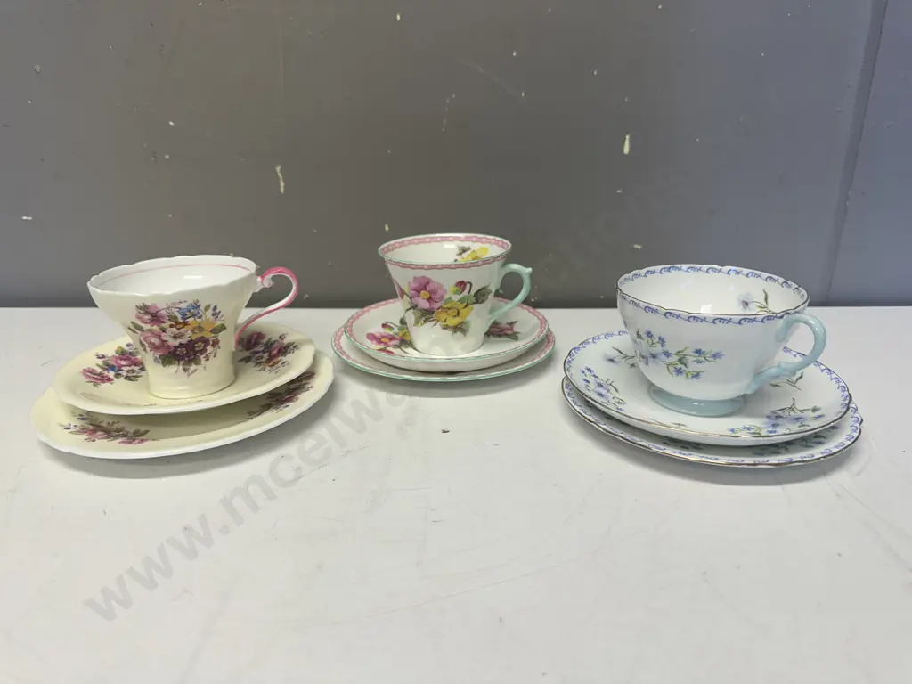 Vintage Trios x 3 Including Aynsley & Shelley Image 1++