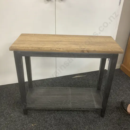 Oak Console Table With Shelf. H76 W86 D35cm