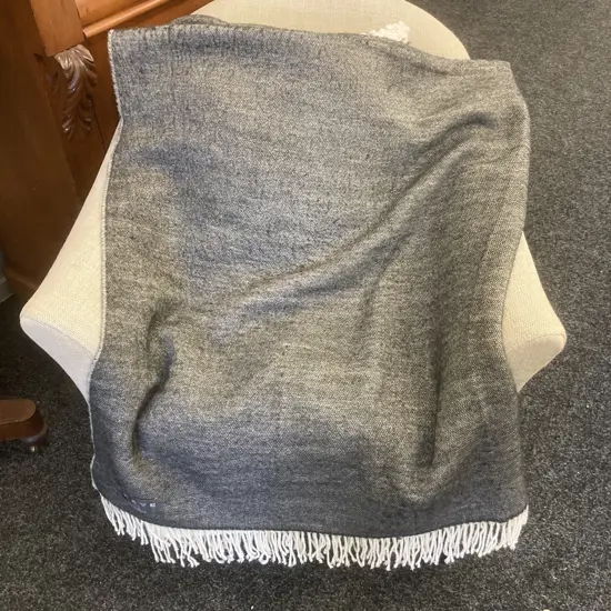WEAVE Throw - 100% Wool, Black / Grey Toned