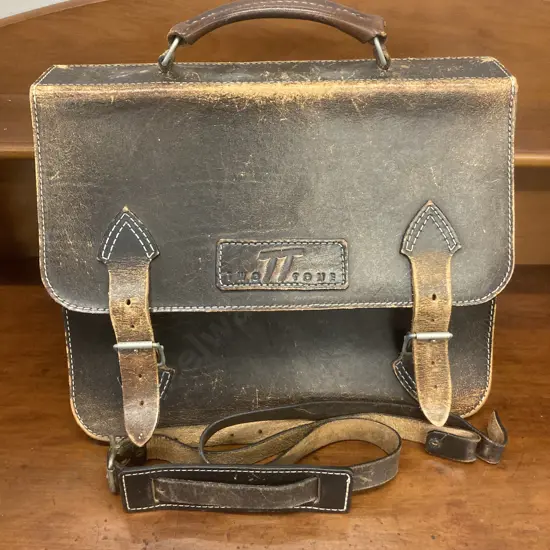 Vintage Leather Satchel - TT Two Tone Brand. 29x 39cm