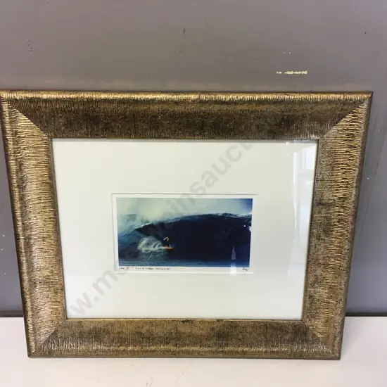Gilt Framed Artwork OAHU SE-7 Botch Van Arts Dalen 'Pipe Line', Hi 1961b H39, W47cm.