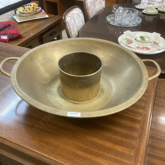 Vintage Chinese Bronze Hot Pot. 10 x 52cm