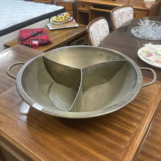 Vintage Chinese Bronze Hot Pot. 10 x 52cm