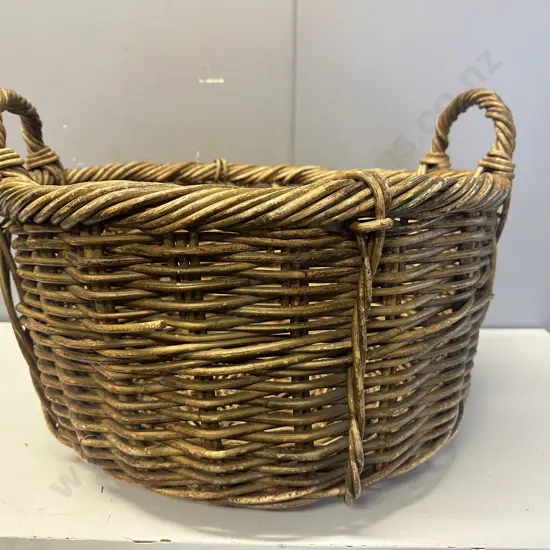 Double Handled Round Cane Basket H37, Dia51cm