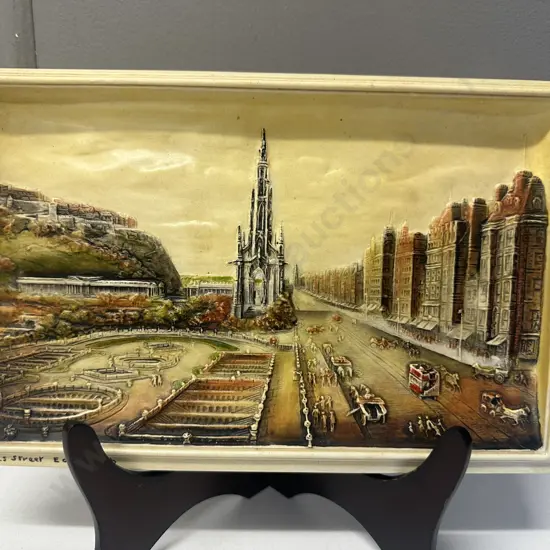 Osbourne Ivorex Wall Plaque 'Princes Street' Edinburgh H19,W29cm.