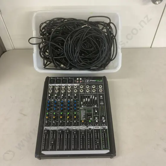 ProfX 8v2 8-Channel Professional Effects Mixer With Assorted Cables & Leads