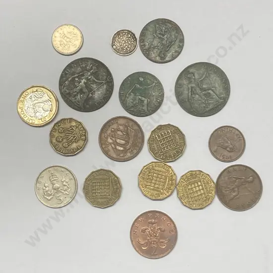 1841 East India Company Queen Victoria Silver 2 ANNAS With Assorted British Coins