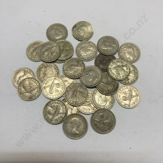 New Zealand 3 Pence Coins