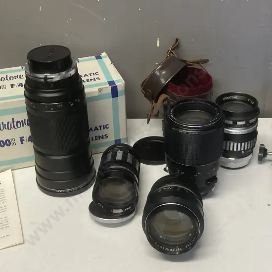 Rare Spiratone YS 300mm F4 Fully Auto Telephoto Lens, Telephoto YS 85mm F1.7, Tc 135mm F2.8, Proxitel YS F4 200mm, Etc