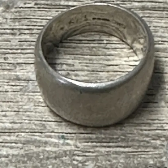 Sterling Silver Ring Stamped Dome Shape