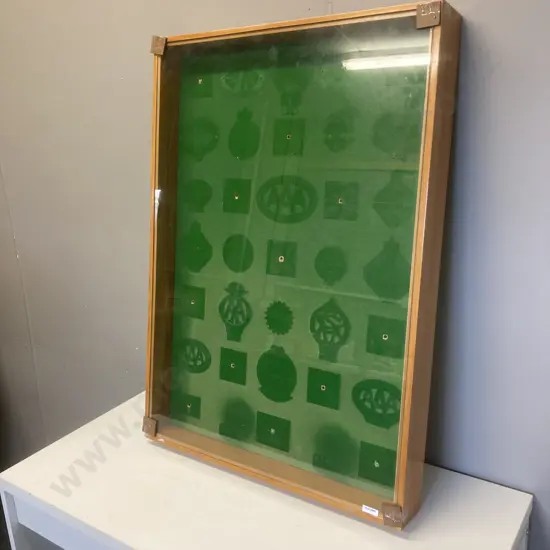 Large Wall Mount Display Case, Glass Front. H90 W63 D9.5cm