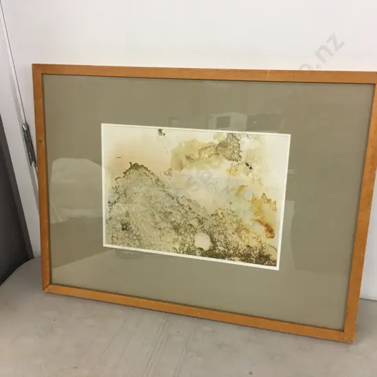 Rimu Framed Artwork Signed Goldberg /94 H44,W59cm.